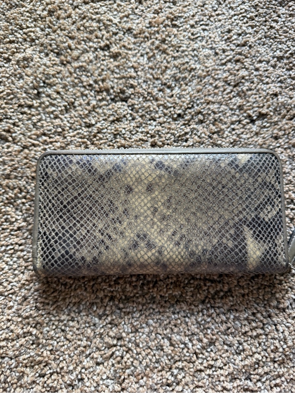 COACH Snakeskin Python Embossed Turnlock Zip Around Wallet - Picture 9 of 12
